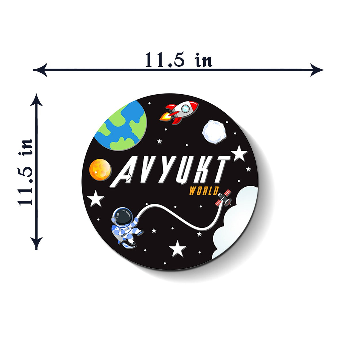 Personalised 3D Astro Theme Kids Room Name Plate