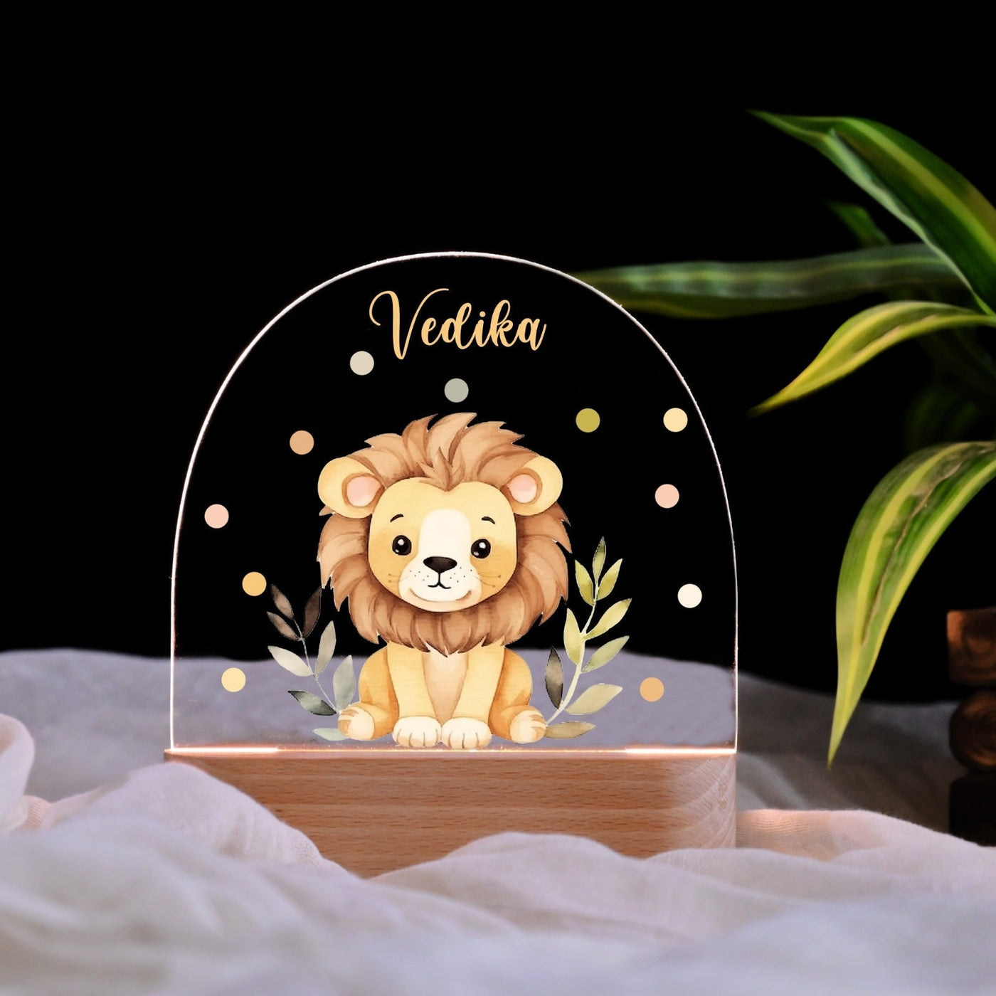Personalised Lion Kids Night Lamp