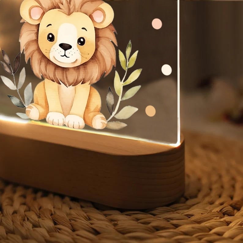Personalised Lion Kids Night Lamp