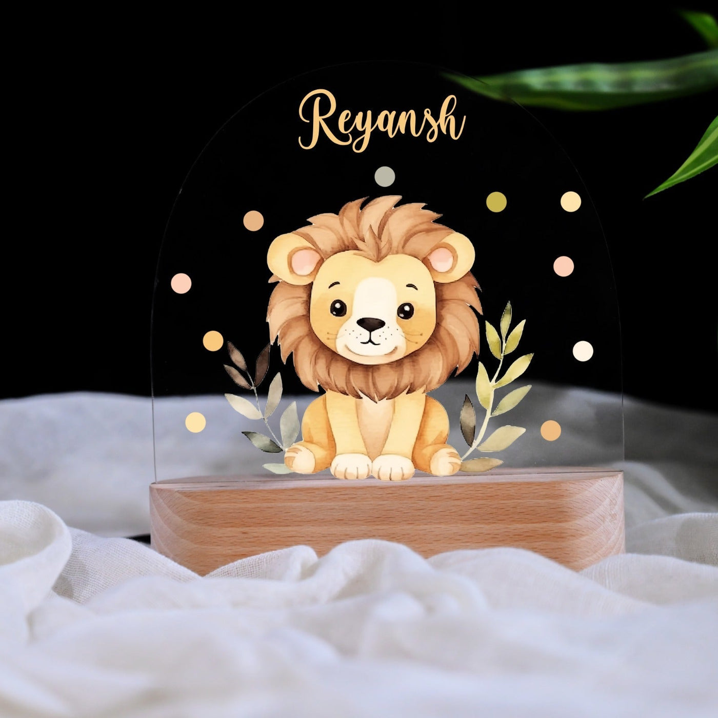 Personalised Lion Kids Night Lamp