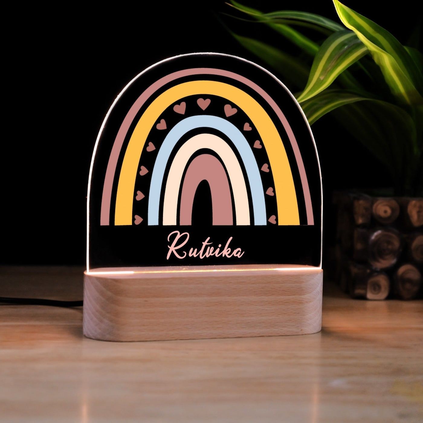 Personalised Rainbow Kids Night Lamp