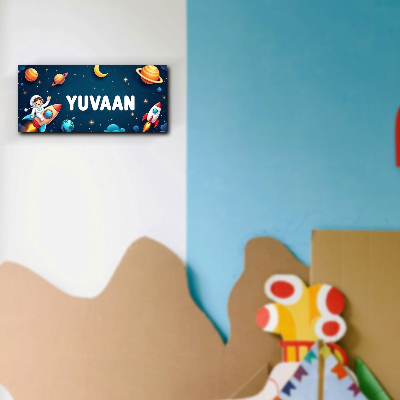 Personalised Space Theme Kids Name Plate