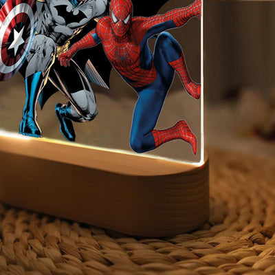 Personalised Superheroes Theme Kids Night Lamp