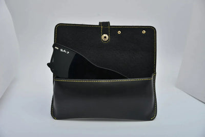 Customized Best Vegan Leather Combo with Water Bottle - Black