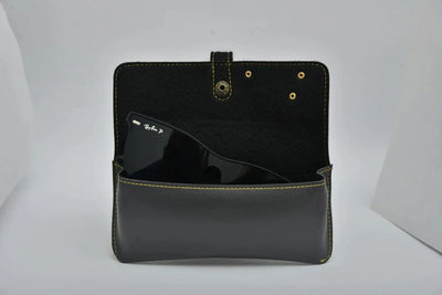 Personalized Men's Wallet and Eyewear Case - Grey