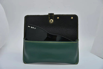 Personalized Men's Wallet and Eyewear Case - Green