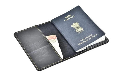 Customized Classy Leather Lady Wallet and Passport Cover Combo - Black