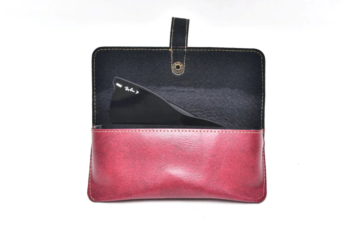 Customized Perfect Classy Leather Eyewear Case - Wine
