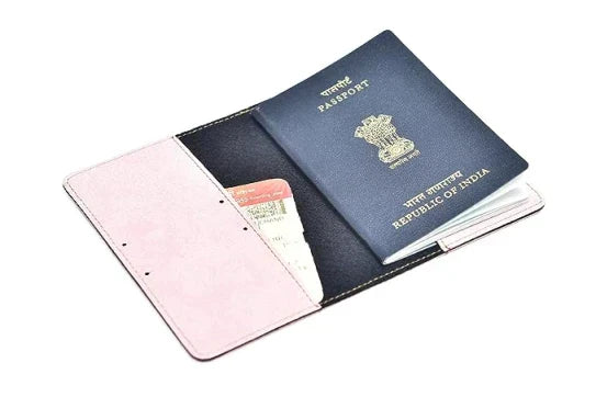 Customized Classy Leather Lady Wallet and Passport Cover Combo - Pink