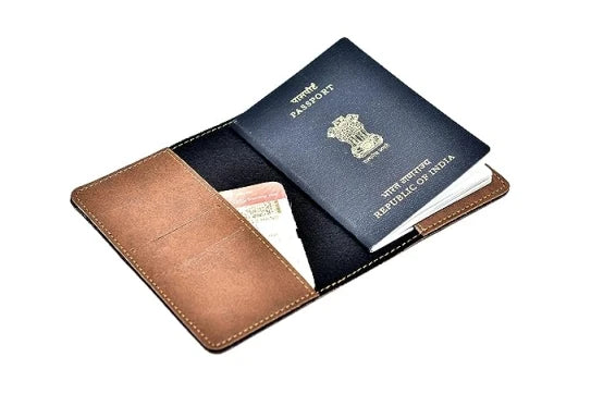Customized Classy Leather Lady Wallet and Passport Cover Combo - Tan
