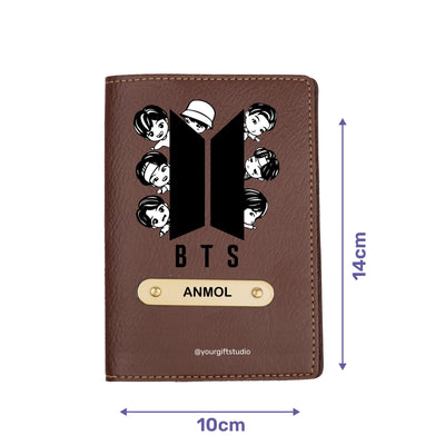 BTS Print Personalised Nexon Passport Cover - Brown
