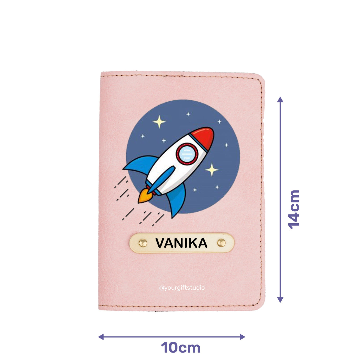 Space Print Personalised Nexon Passport Cover - Pink