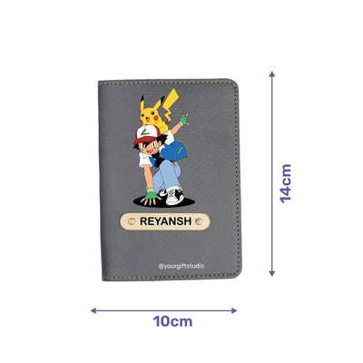 Pokemon Print Personalised Nexon Passport Cover - Grey