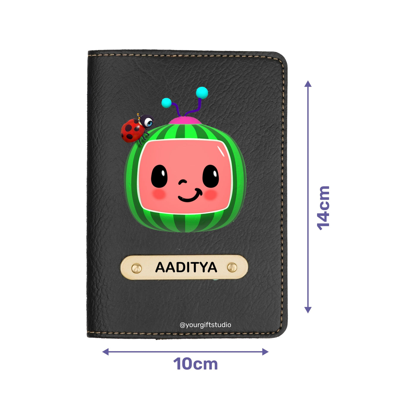 Cocomelon Print Personalised Nexon Passport Cover - Olive Green