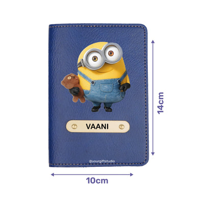 Minion Print Personalised Nexon Passport Cover - Blue
