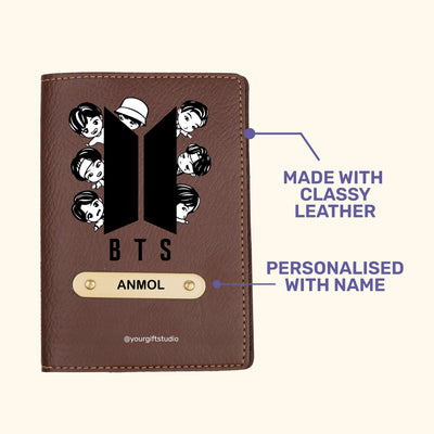 BTS Print Personalised Nexon Passport Cover - Brown