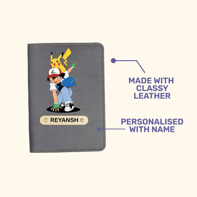 Pokemon Print Personalised Nexon Passport Cover - Grey