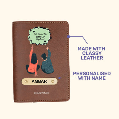 Travel Print Personalised Nexon Passport Cover 5 - Brown