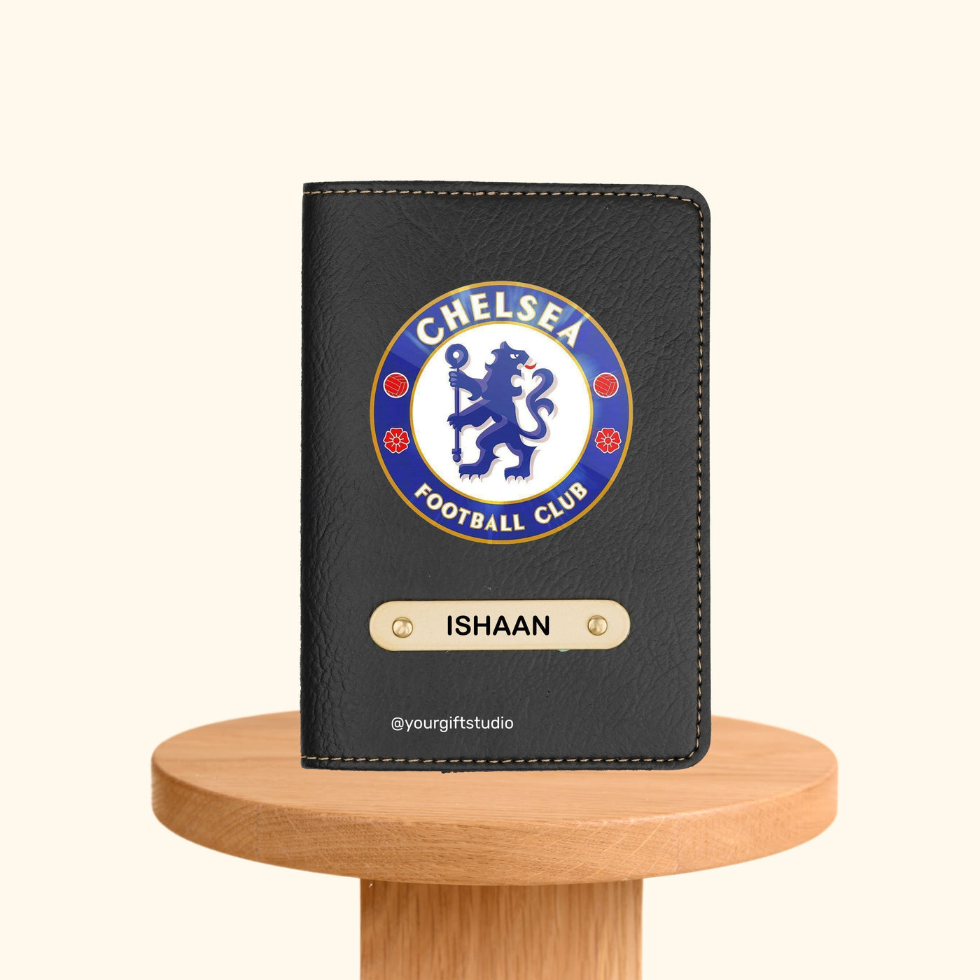 Chelsea Print Personalised Nexon Passport Cover - Black