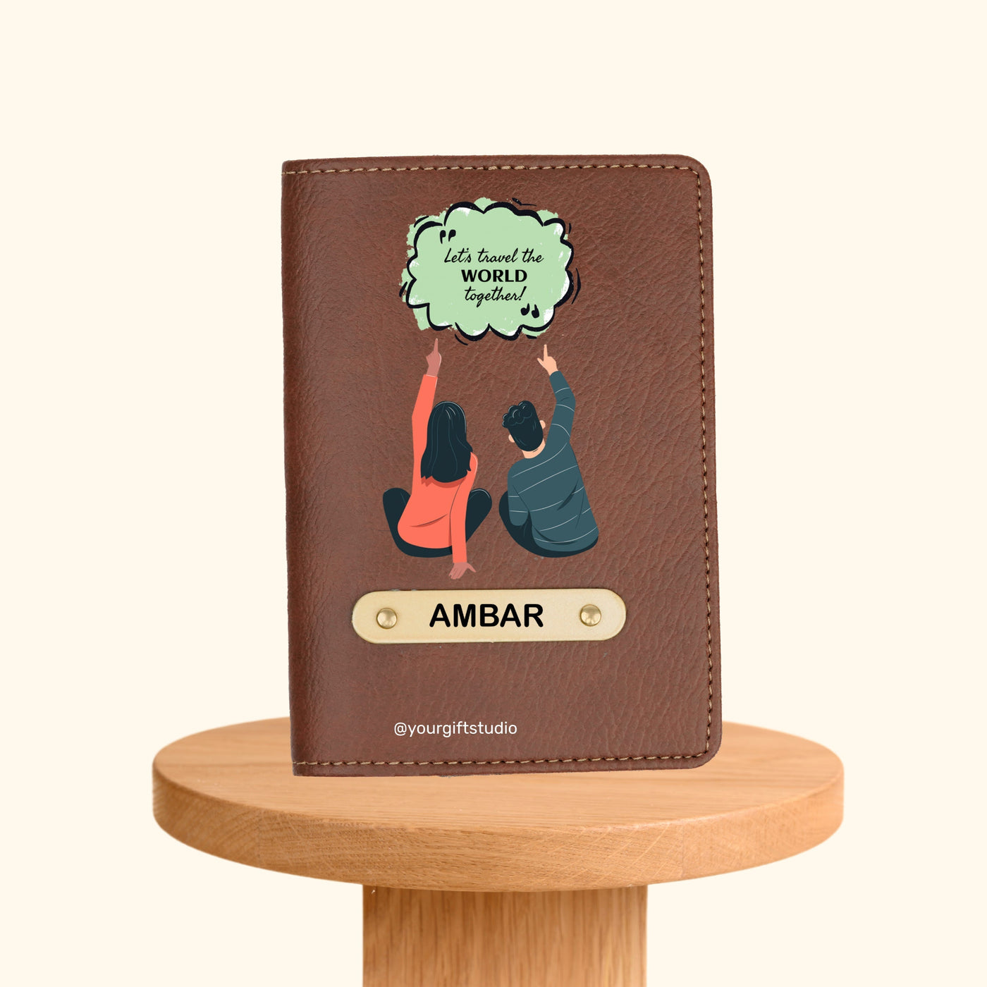 Travel Print Personalised Nexon Passport Cover 5 - Brown