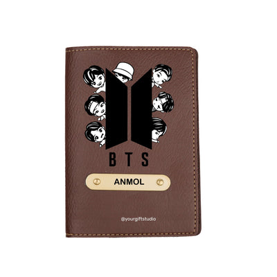 BTS Print Personalised Nexon Passport Cover - Brown