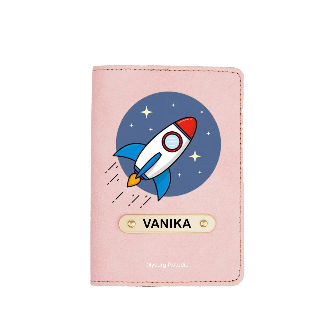 Space Print Personalised Nexon Passport Cover - Pink