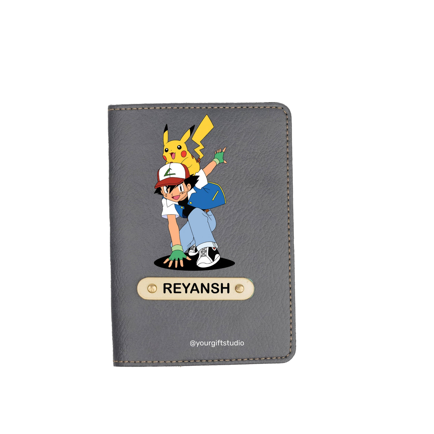 Pokemon Print Personalised Nexon Passport Cover - Grey