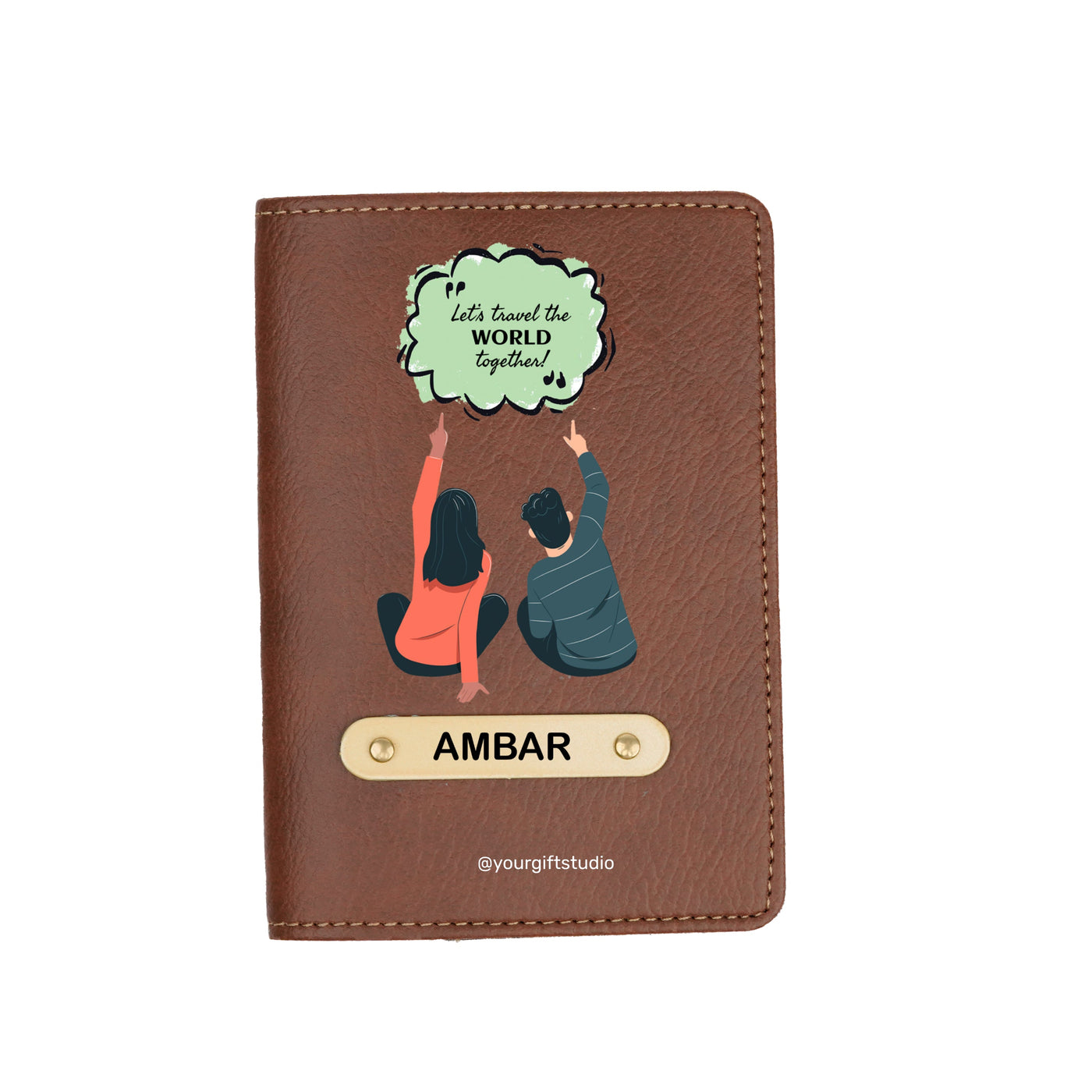 Travel Print Personalised Nexon Passport Cover 5 - Brown
