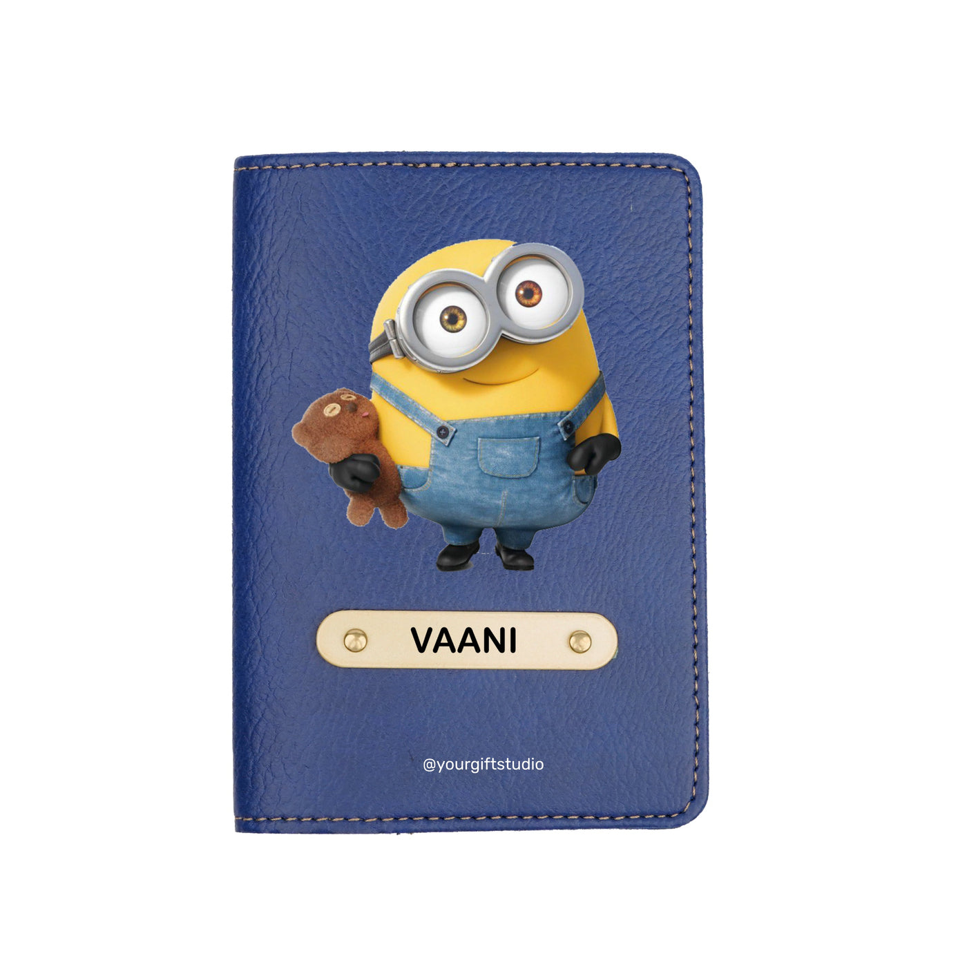 Minion Print Personalised Nexon Passport Cover - Blue