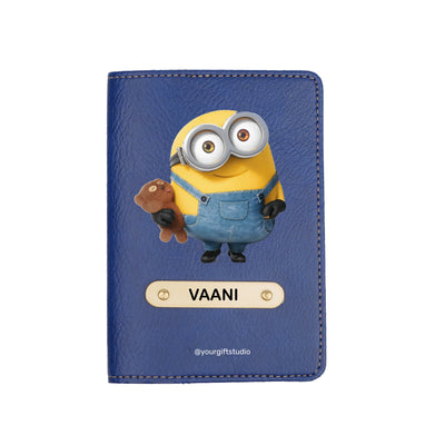Minion Print Personalised Nexon Passport Cover - Blue