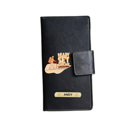 Ready Set Explore Printed Indian Travel Wallet - Black