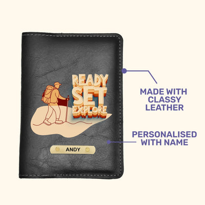 Ready Set Explore Print Personalised Nexon Passport Cover - Black