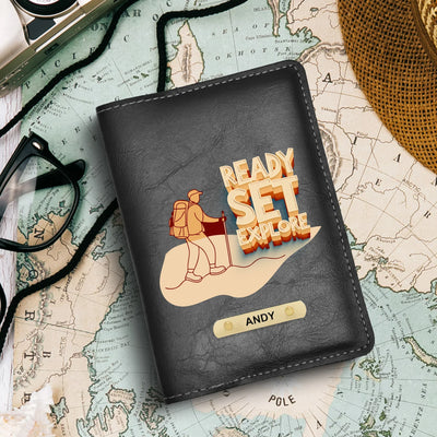 Ready Set Explore Print Personalised Nexon Passport Cover - Black