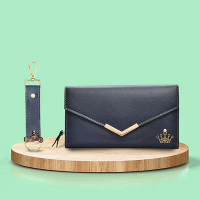 Default Charm Lady Wallet and Keychain - Blue