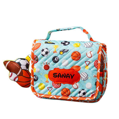 Your Gift Studio Sports Themed Customised Multipurpose Travel Kit For Kids (Blue)