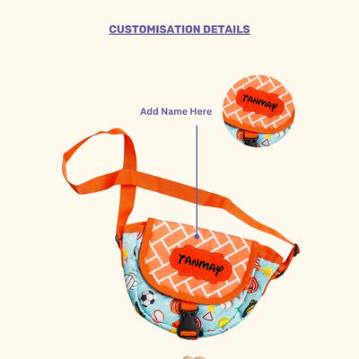 Your Gift Studio Sport Print Kids Customised Sling Bag (Orange)