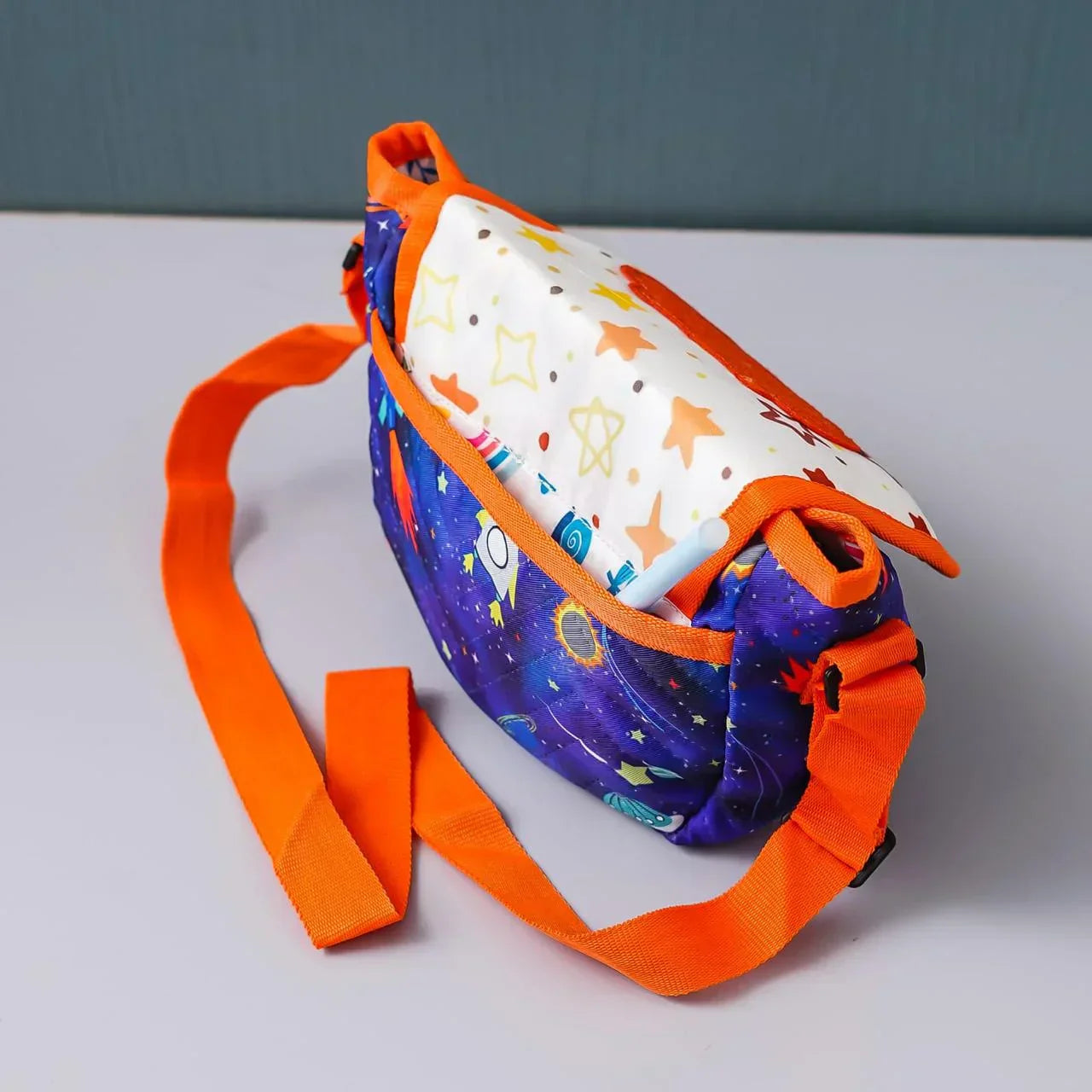 Your Gift Studio Space Print Kids Customised Sling Bag (Blue)