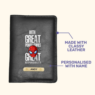 Spiderman 2 Print Personalised Nexon Passport Cover - Black