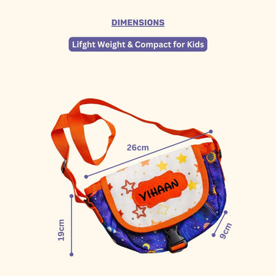 Your Gift Studio Space Print Kids Customised Sling Bag (Blue)
