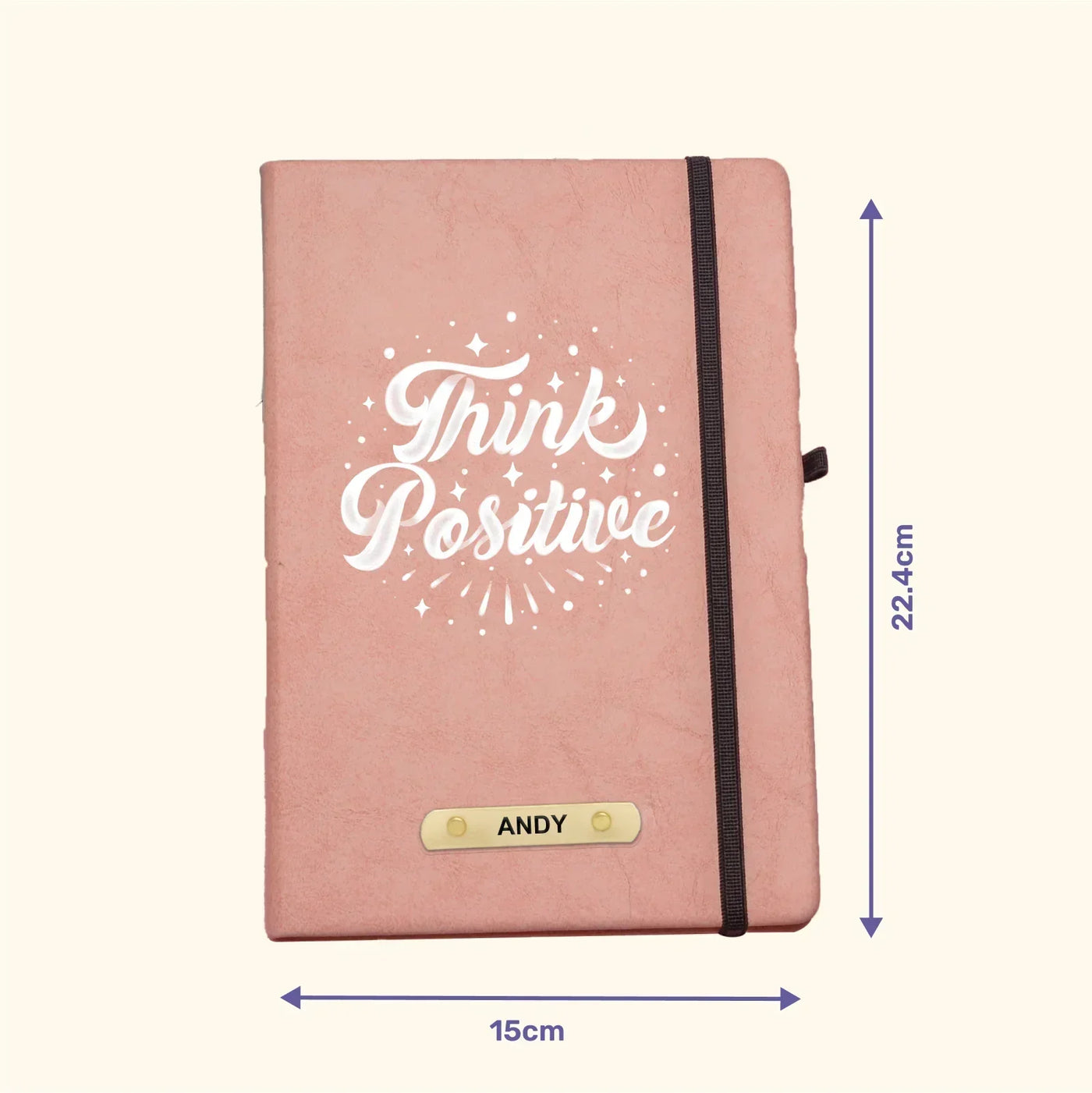 Think Positive Printed Hard Cover Diary - Pink