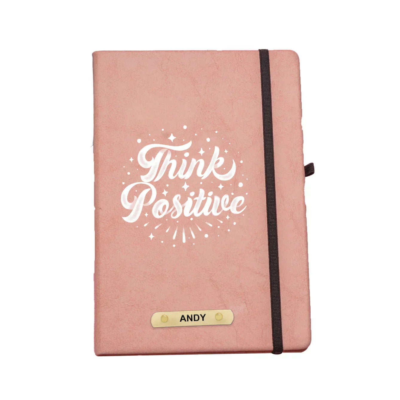 Think Positive Printed Hard Cover Diary - Pink