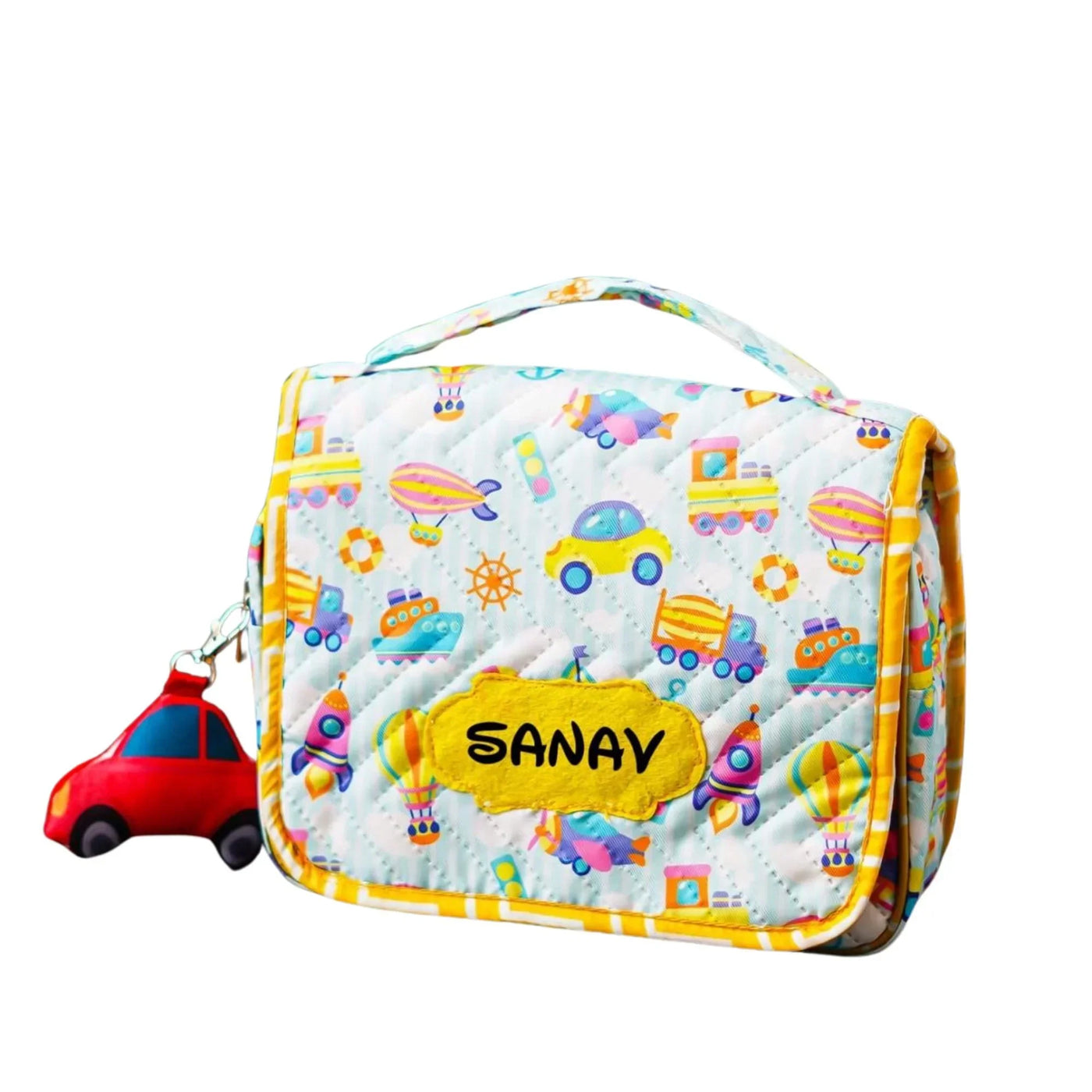 Your Gift Studio Vehicle Themed Customised Multipurpose Travel Kit For Kids (Yellow)