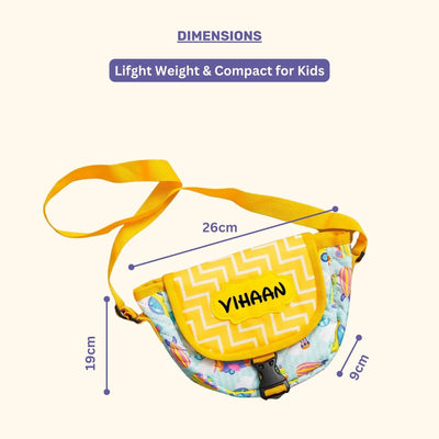 Your Gift Studio Vehicle Print Kids Customised Sling Bag (Yellow)