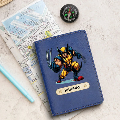 Wolverine Print Personalised Nexon Passport Cover - Royal Blue