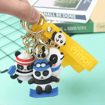 Panda Keychain With Bagcharm And Strap (Choose From Drop Down Menu)
