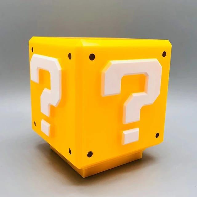 Super Mario Mini Question Block Night Light Lamp Coin Sounds with USB