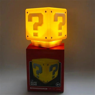 Super Mario Mini Question Block Night Light Lamp Coin Sounds with USB