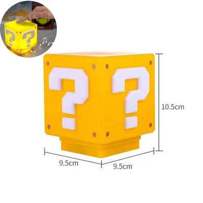 Super Mario Mini Question Block Night Light Lamp Coin Sounds with USB