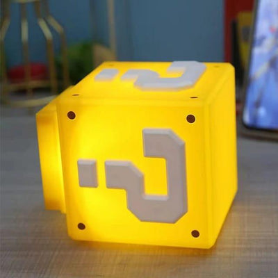 Super Mario Mini Question Block Night Light Lamp Coin Sounds with USB