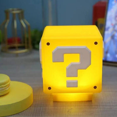 Super Mario Mini Question Block Night Light Lamp Coin Sounds with USB